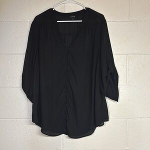 Torrid Black Buttoned Blouse